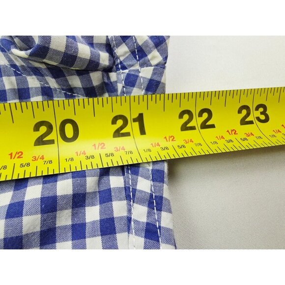 Uniqlo Size Medium Mens Blue White Check Button Down Long Sleeve Cotton Shirt - Picture 2 of 10
